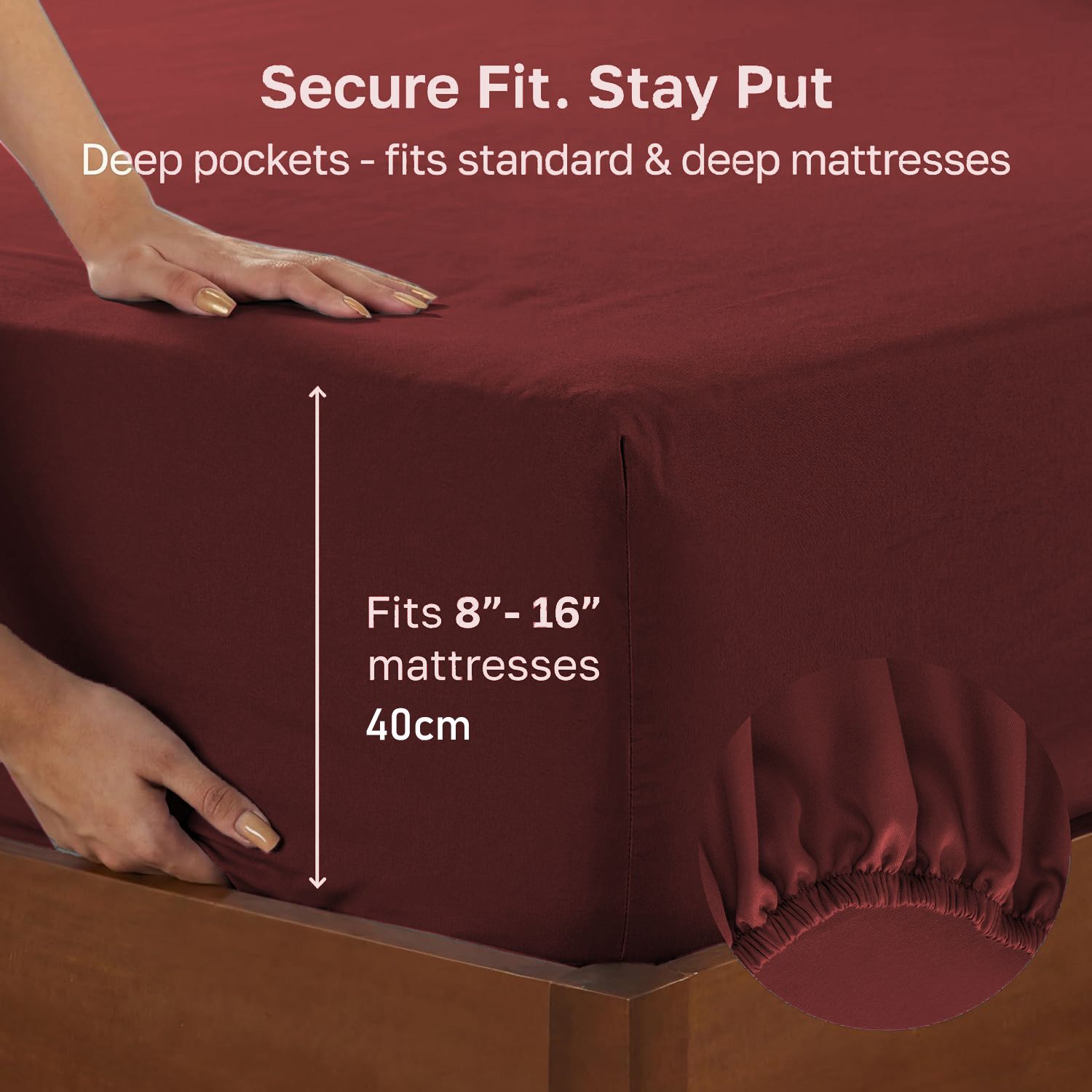 Hotel Quality Fitted sheets - 2 Piece Fitted sheets -Breathable Bedding - Wrinkle, Fade, Stain Resistant- 26inch/40cm Deep Pocket Fitted Bed Sheet-Wrinkle and — image 3