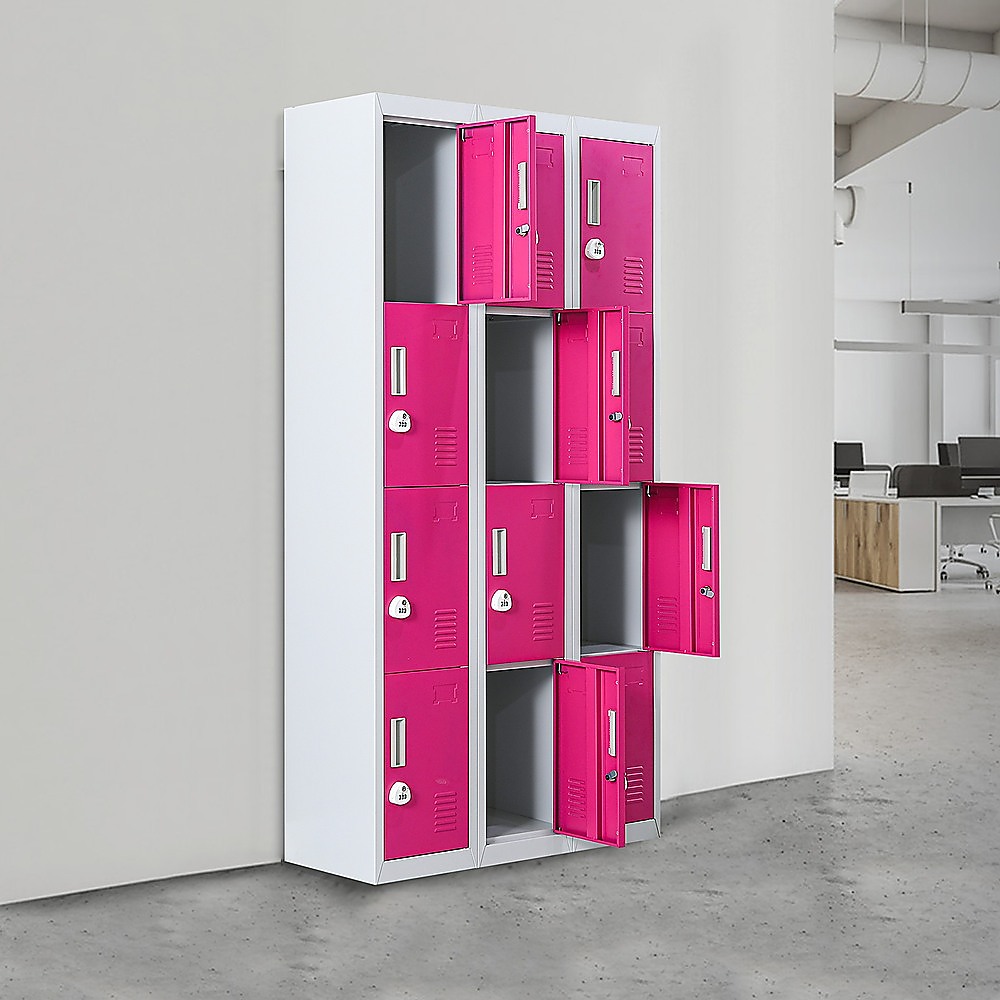 12-Door Locker for Office Gym Shed School Home Storage - 3-Digit Combination Lock โ image 2