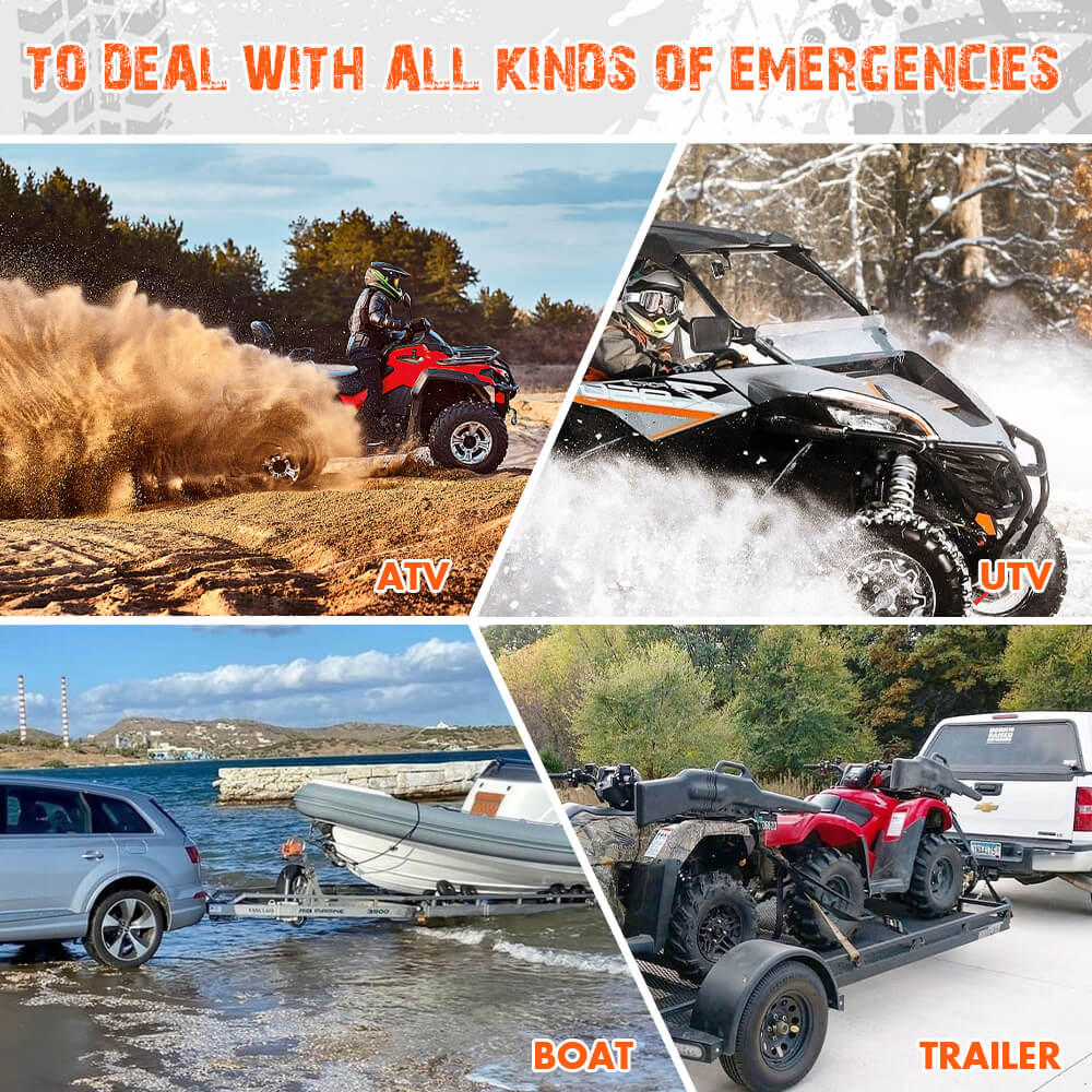4500lb Electric Winch 12V Synthetic Rope Wireless RemoteX2 ATV Winch Kit Boat Winch UTV 4WD Orange โ image 5