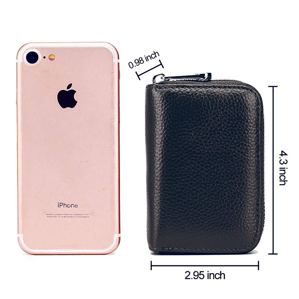 Men Women PU Leather RFID Blocking Card Wallet, Ultra Slim Portable Anti Demagnetisation Credit Card Holder, Mini Lightweight Card Case for Bank Cards ID Daily — image 5