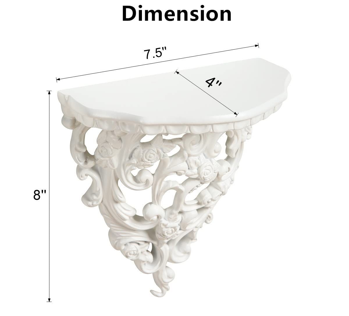 Wall Mounted Decor Shelves, Classic Wall Display Organizer, Retro Hollow Carving Art Ornament Rack, Baroque Style Decorative — image 2