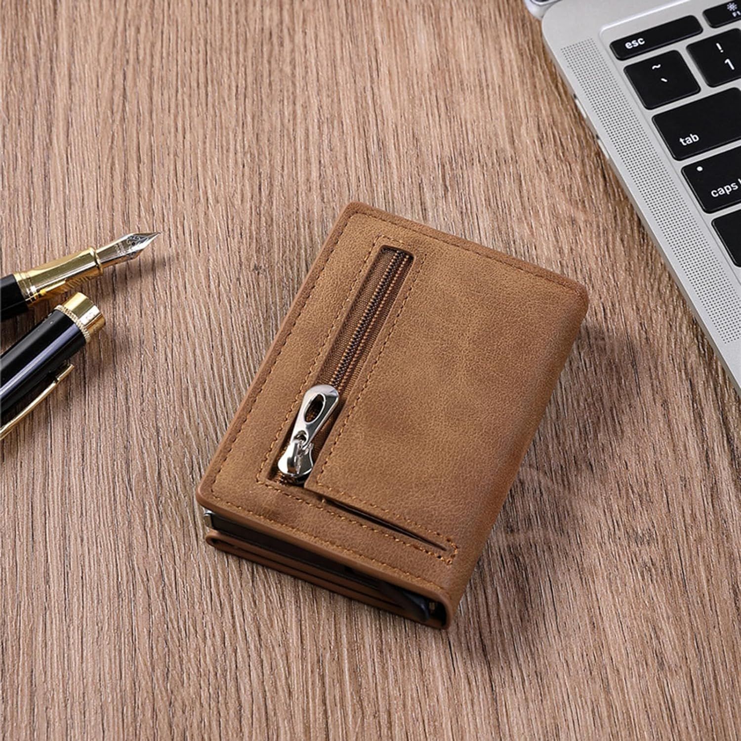 Purse Slim Purse Wear Resistant Large Capacity Faux Leather Men's Fashion Mini Purse Supplies for Shopping Slim Wallet โ image 2