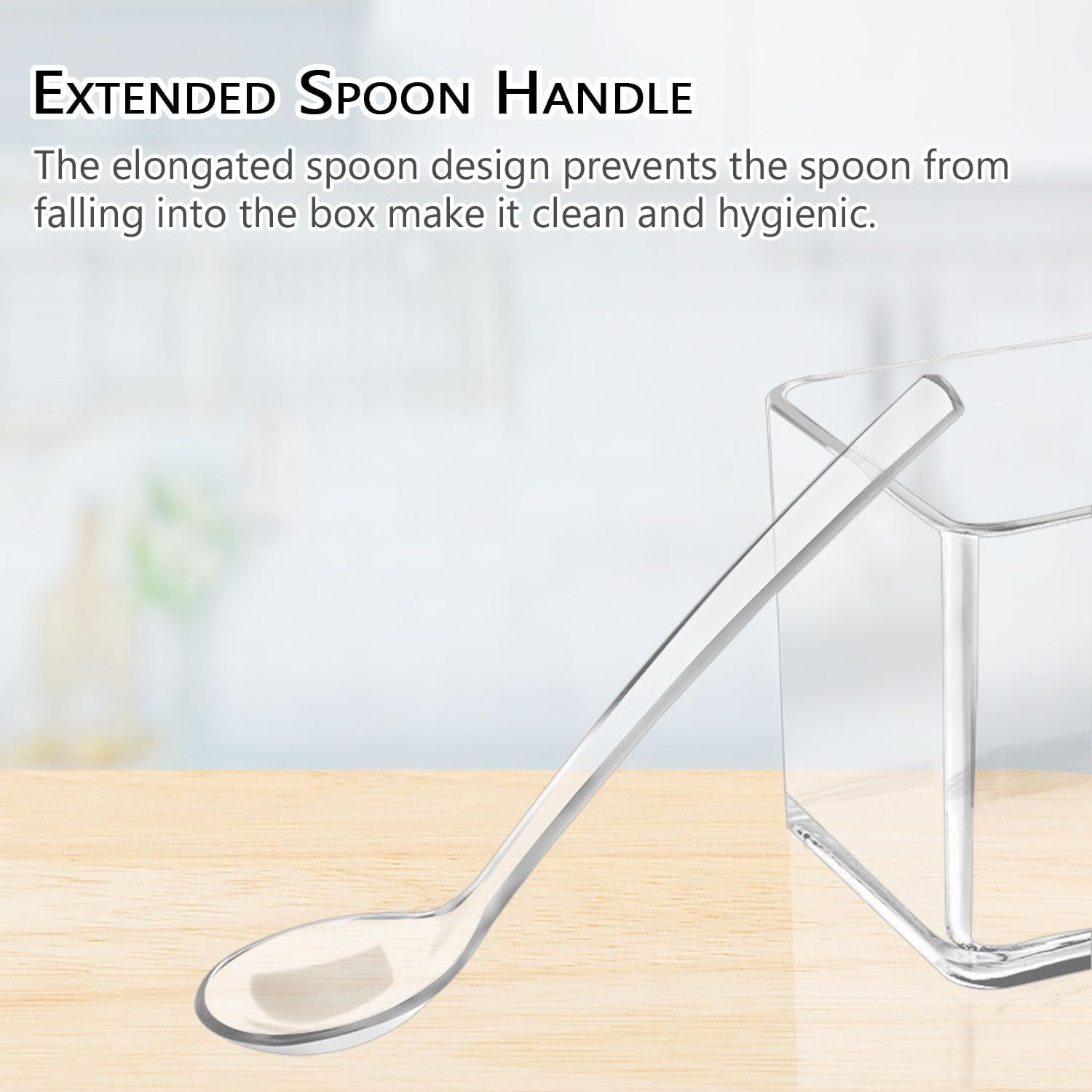 4 Piece Transparent Spice Box Set with Spoons and Non Slip Tray, 25 x 10 x 7.5 cm — image 5