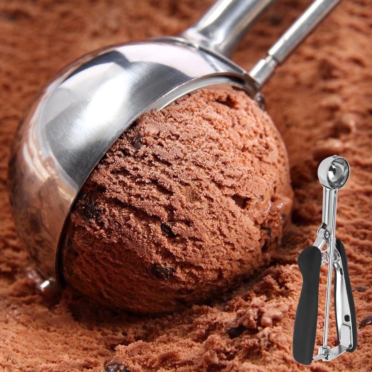 Stainless steel ice cream scoop – Spherical scoop for fruit, cookies and ice cream sorbets — image 3