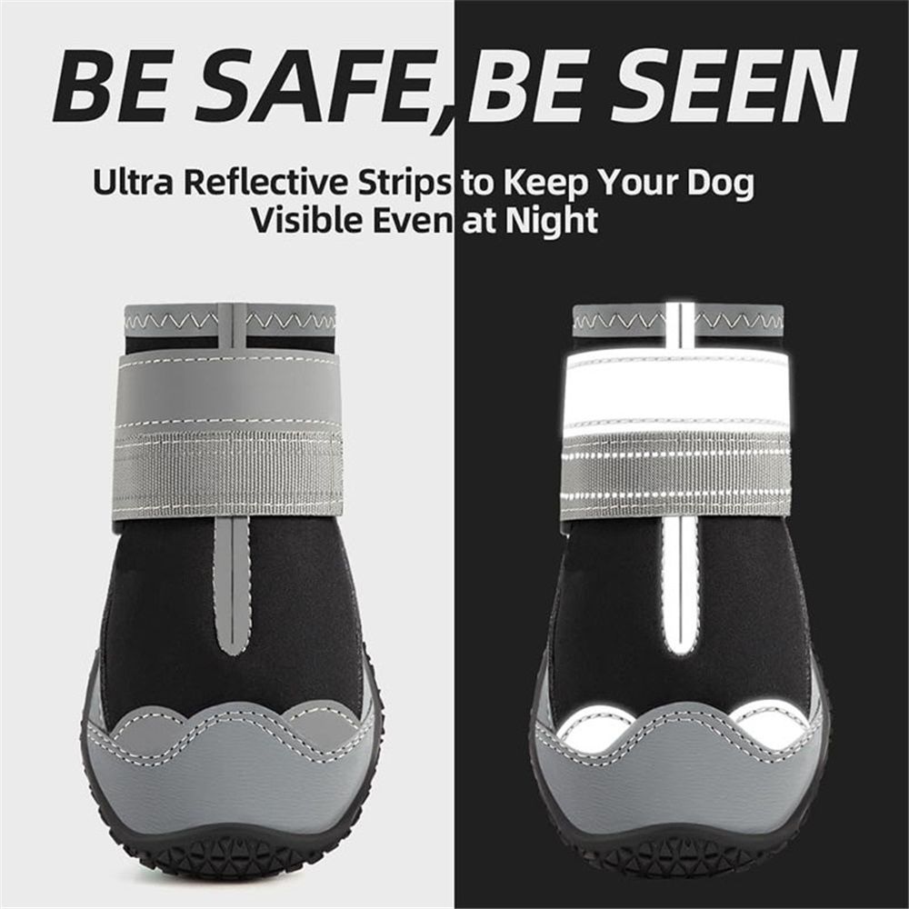 Dog Booties, Waterproof Dog Shoes for Large Medium Small Dogs, Adjustable Non-Slip Rubber Paw Protector Black Size 2 โ image 4