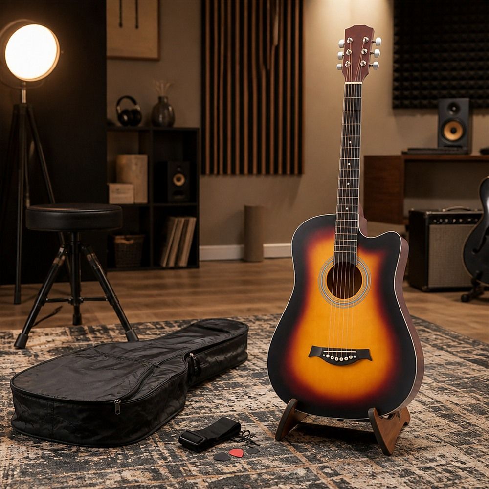 38" Full Size Acoustic Guitar – Beginner Wooden Guitar for Adults & Teens — image 3