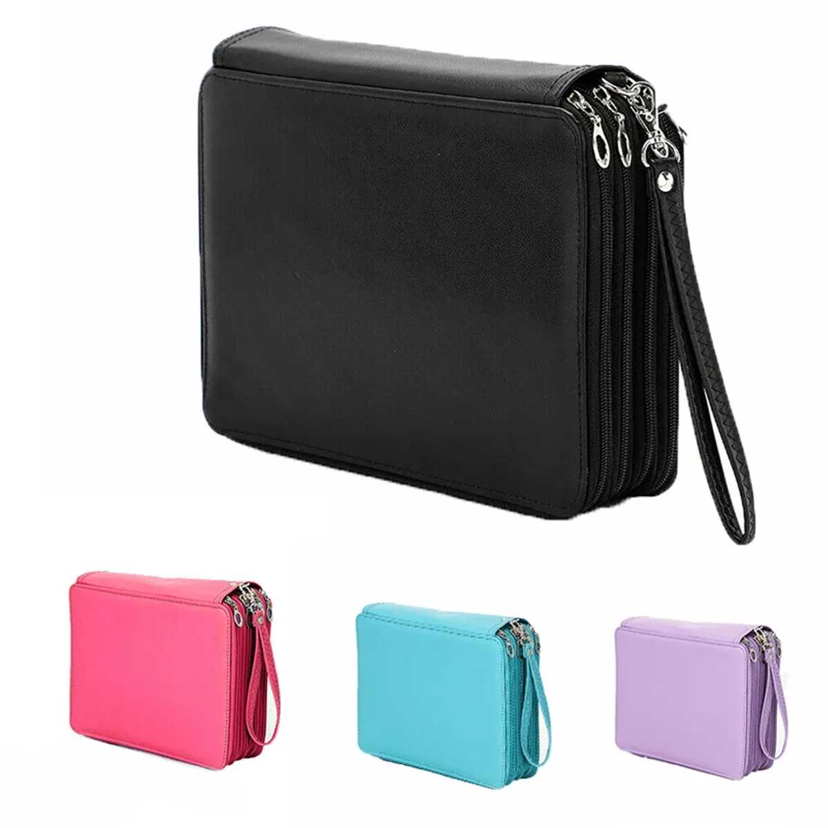 168 Slots Large Capacity Pencil Case Foldable Pen Bag Make Up Storage Organizer - Purple โ image 3