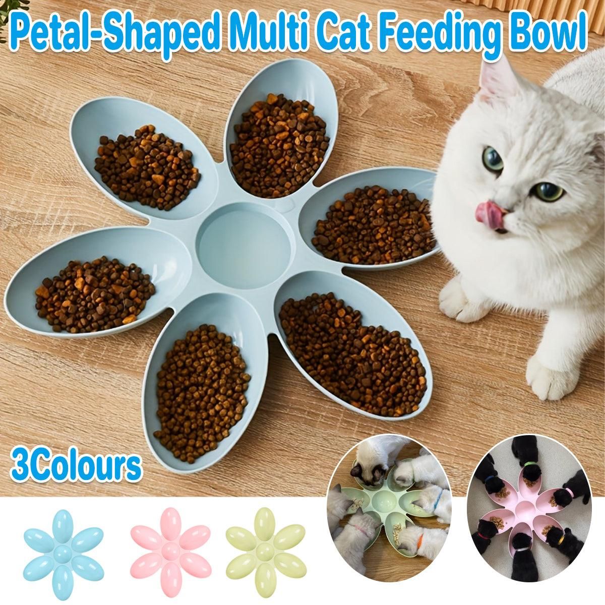 Multi Cat Feeding Bowl Petal Design Kitten Milk Bowl Puppy Dog Food Water Dish - Blue — image 2