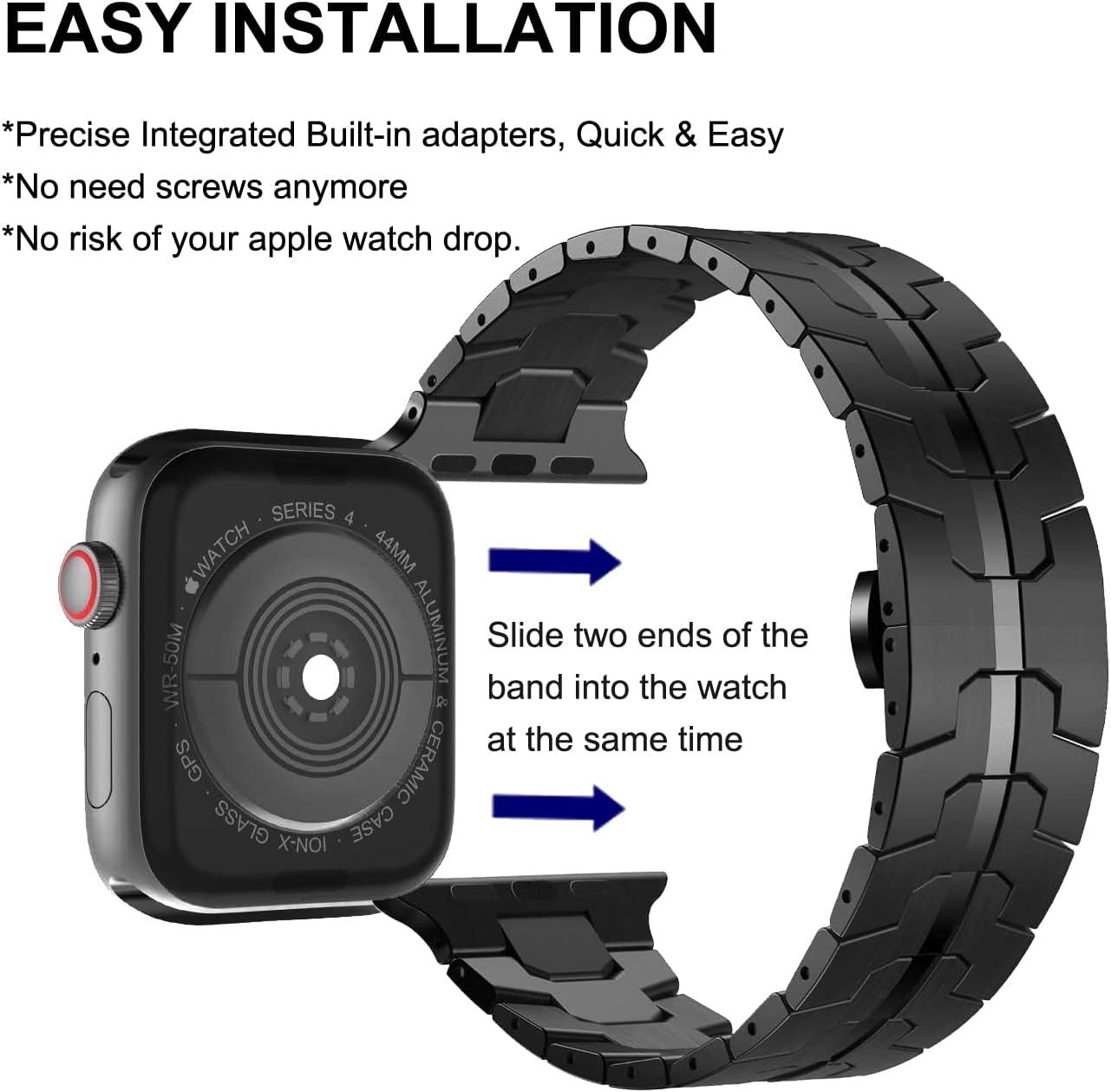 Stainless Steel Watch Band Compatible with Apple Watch Ultra Series Black Red, 38mm/ 40mm/ 41mm — image 5