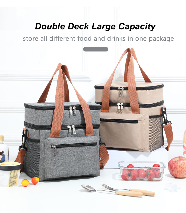 Grey Waterproof Insulated Lunch Bag - Leakproof Thermal Cooler for Food and Drinks — image 5