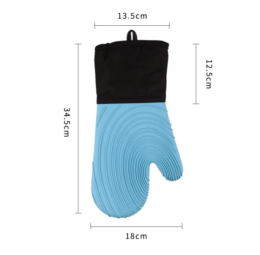 Red Spiral Pattern Silicone Oven Mitts - Heat Resistant and Non-Slip Design (1 Pair/2 PCS) โ image 5