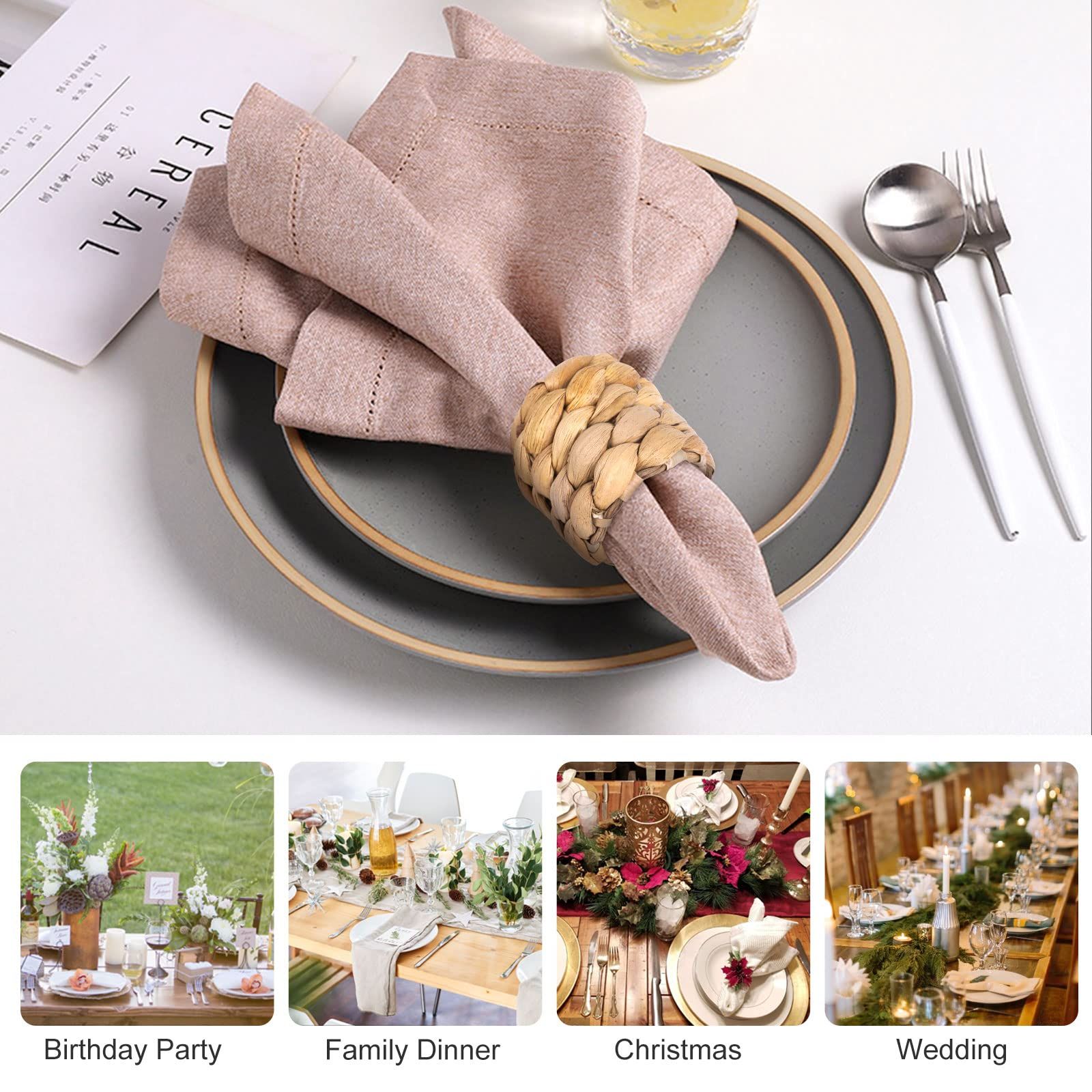 Hand-Woven Napkin Rings for Table Decor — image 2