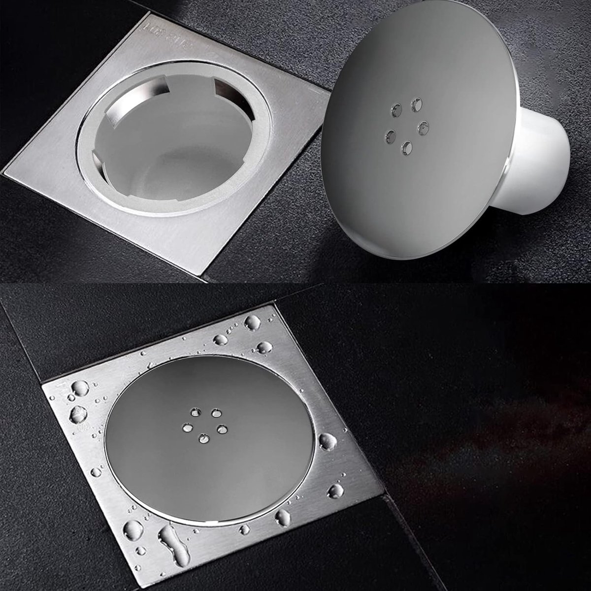 Shower Drain Cover - Chrome Shower Drain - Hair Drain Covers - 90 mm / 115 mm - Removable Top Piece - Fast Flow - Bathroom Drain - Bathroom — image 2