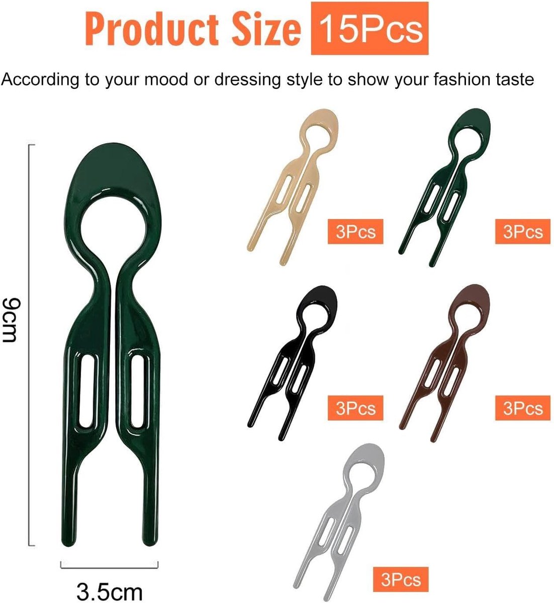15 pieces - Hairpin - Hair clip - Hair Accessory - U-shaped hairpin - hair comb - hair clips - hair styling accessories - hair accessories for women - hair — image 5