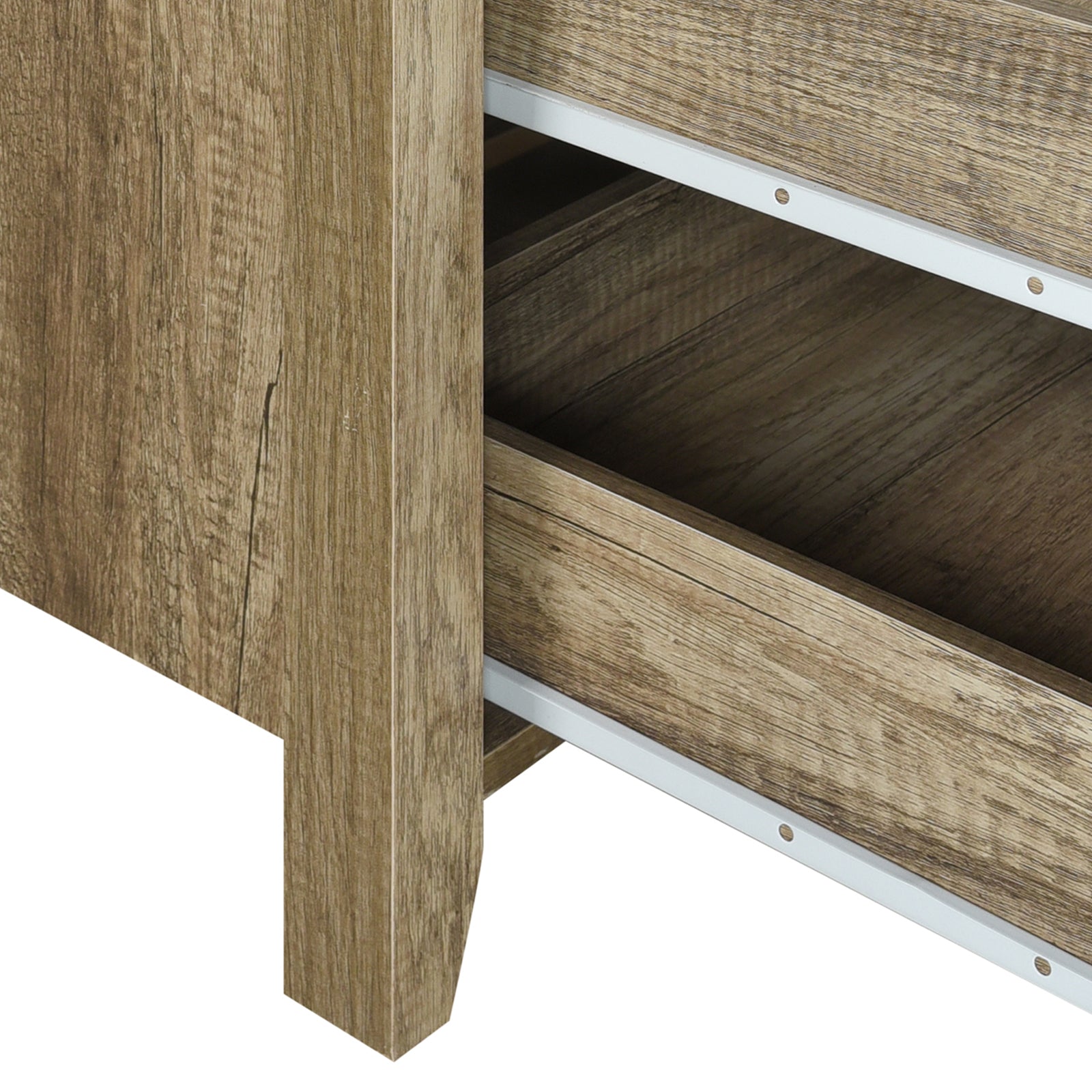 Dresser with 3 Storage Drawers in Natural Wood like MDF in Oak Colour with Mirror — image 5