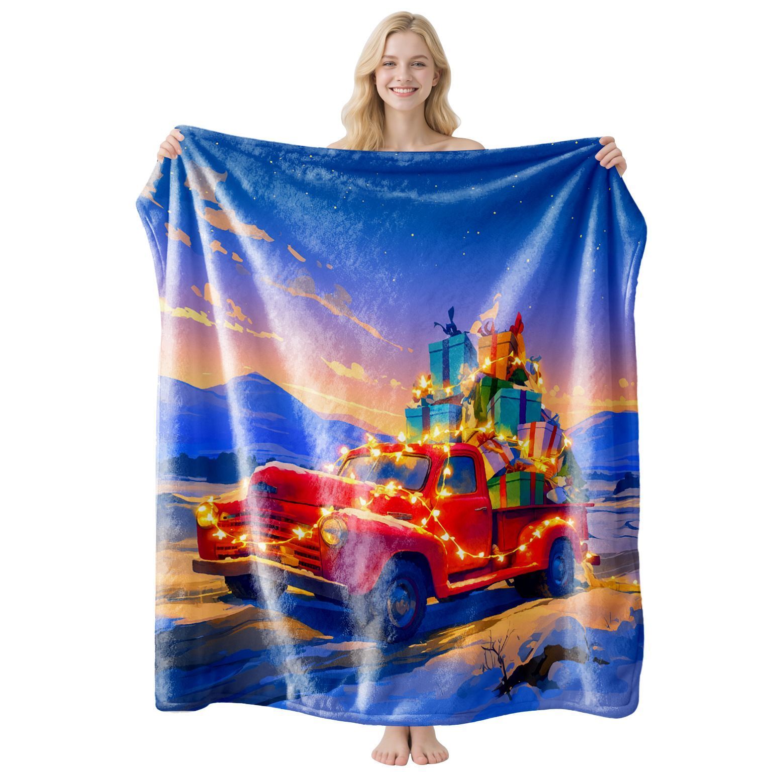 Christmas & Halloween Household Flannel Throw, Plush Rest Cover For Sofa And Bed, Perfect Gift For Home Holiday Accent Decoration, Style FLR‑221, Size L