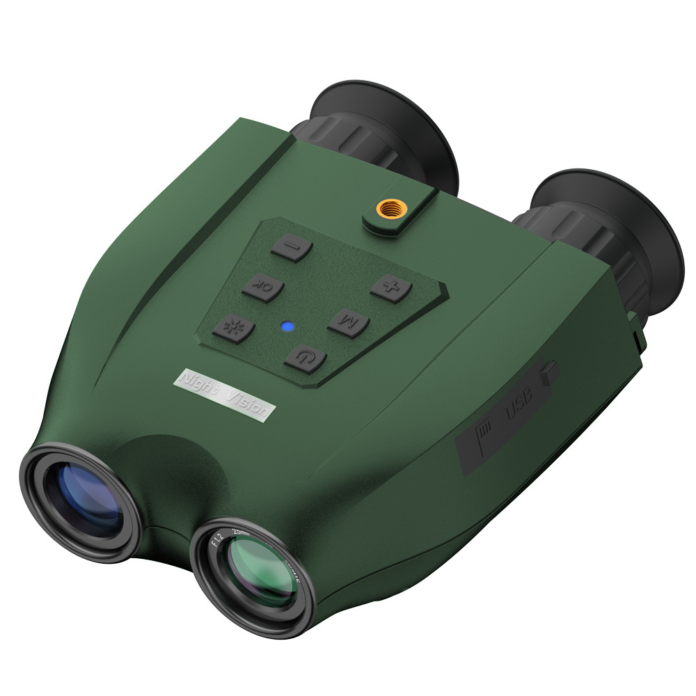 Green Professional HD Digital Night Vision Binoculars - 6X Optical Zoom, IR Illumination, Record 2.5K Video & 48MP Photos