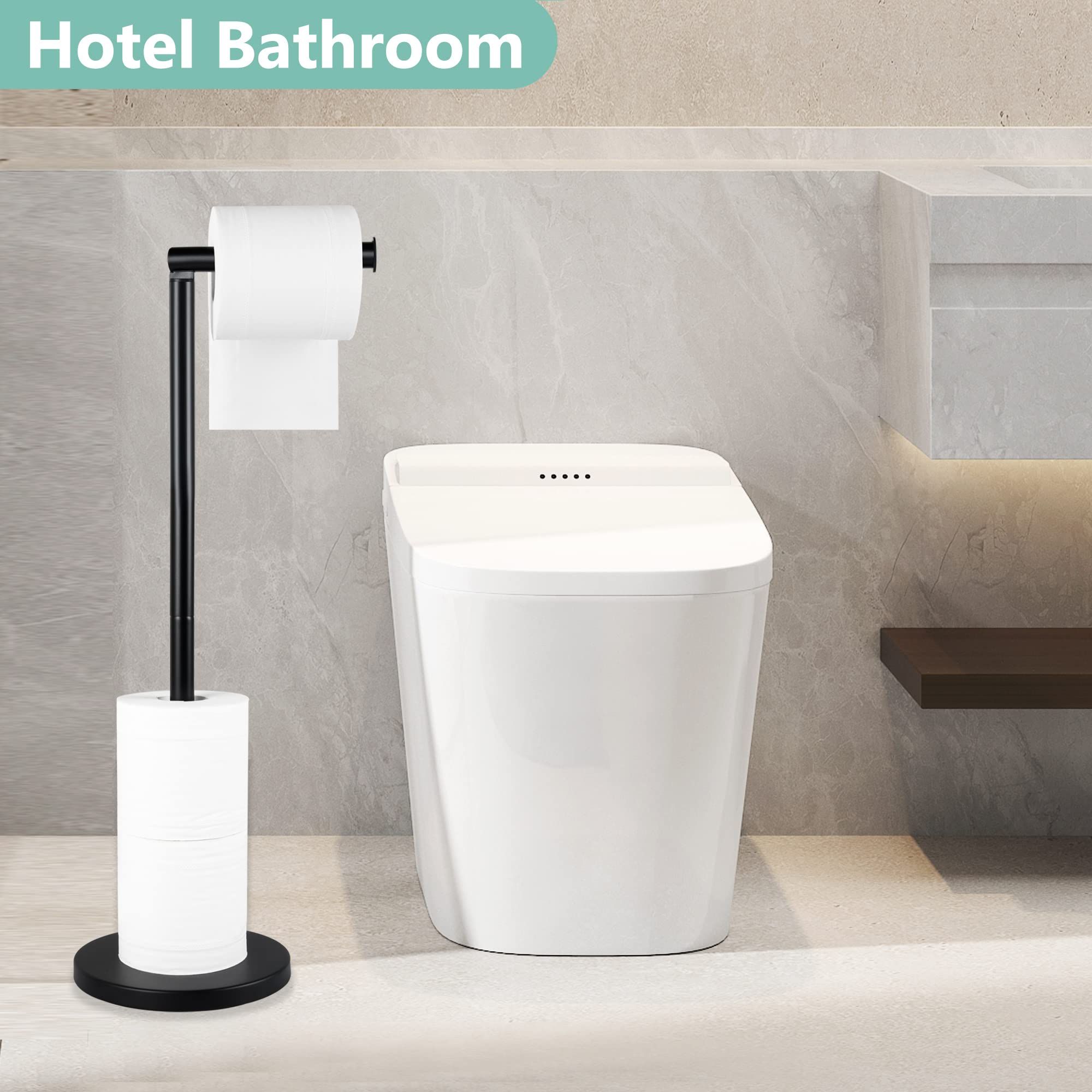 Toilet Paper Holder Stand, Stainless Steel Toilet Paper Stand for 4 Rolls, Free Standing Toilet Paper Roll Holder for Bathroom โ image 2