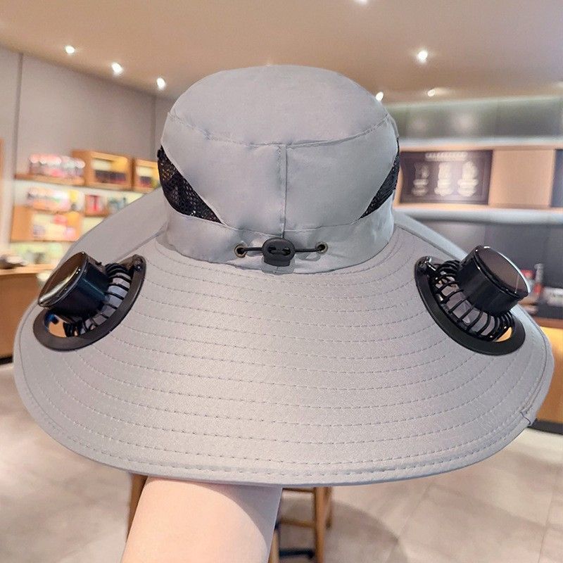 solar fan hat, solar powered hat, outdoor hat with fan, UV protection hat, wide brim hat, summer hat for hiking, fishing hat with fan, cooling hat — image 5