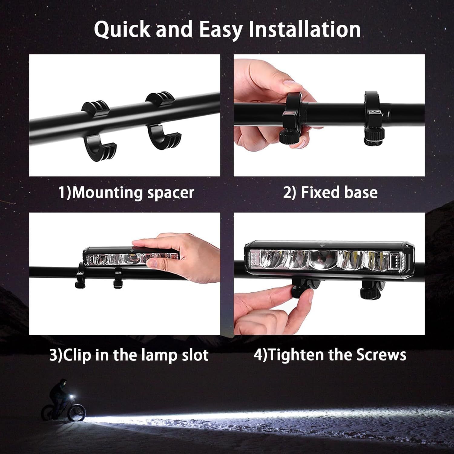 Brand new super bright aluminum alloy bicycle light - USB charging - ideal for mountain bike night rides - compatible with various types of bicycles โ image 2