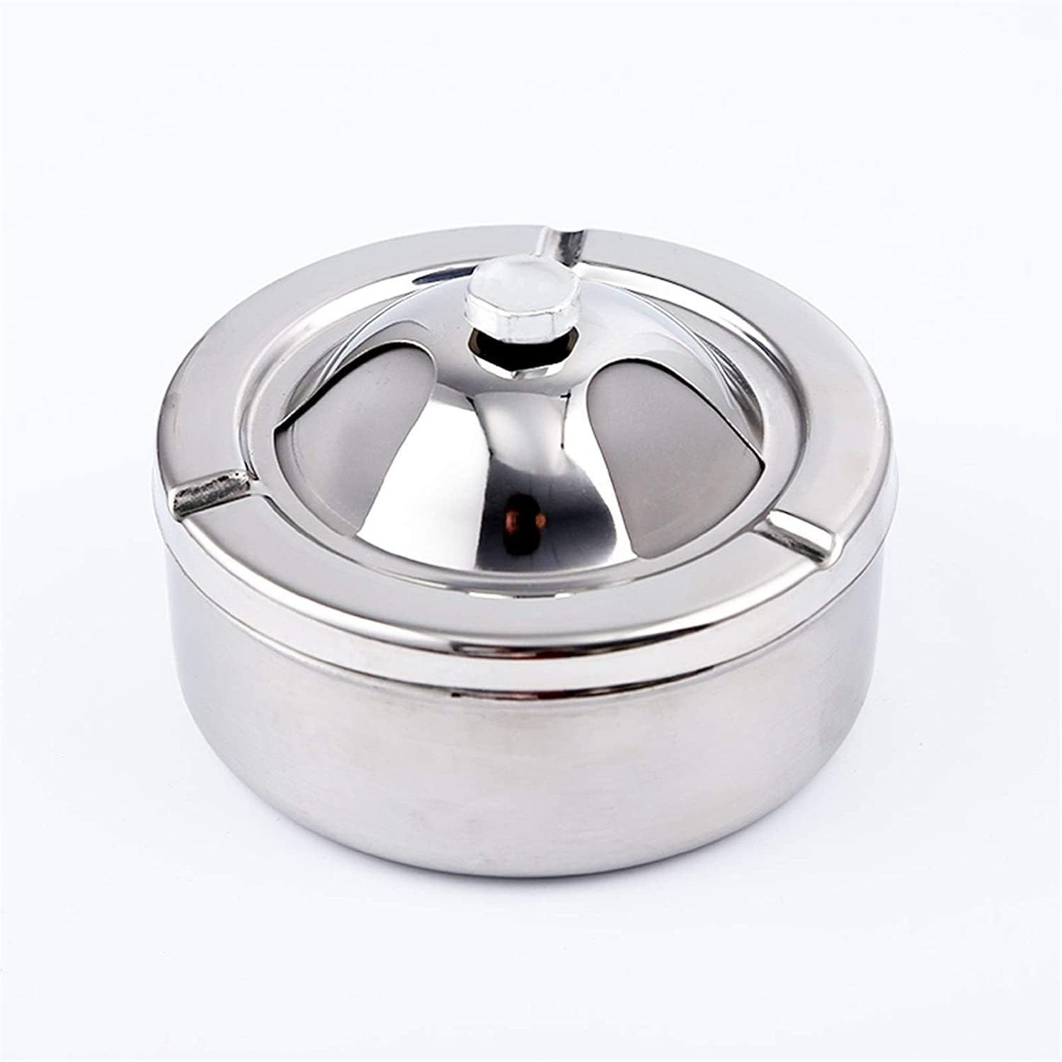 Ashtray Ash Tray 1pc Stainless Steel Ashtray with lid Spinning Lid Windproof Smoking Ash Holder for Smokers Indoor Office Decor