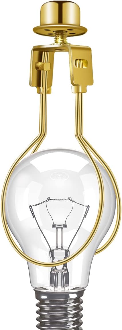 Lamp Holder for Clip-on Light Bulbs with Levellers, Include Finial - DIY Adapter for Shades (1 Pc, Gold) — image 5