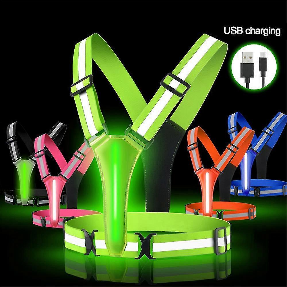 LED Reflective Vest, High Visibility Light Up security Gear for Night Running & Cycling — image 4
