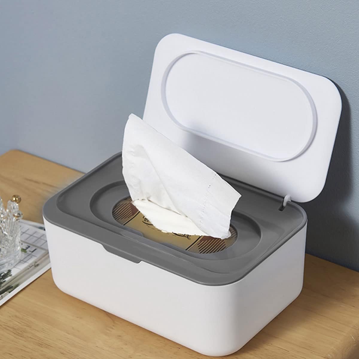 Tissue box - 19*13*7.8cm - Dispenser box for wet wipes - Baby wipes box - mask storage box - toilet wipes box - box with lid for dry tissues - keep wipes fresh โ image 3