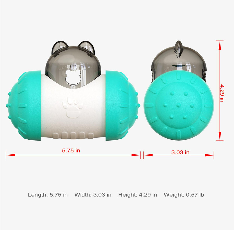 Pet Tumbler Treat Dispenser Ball,Interactive Feeding Toy for Dogs and Cats(Black and white) โ image 6