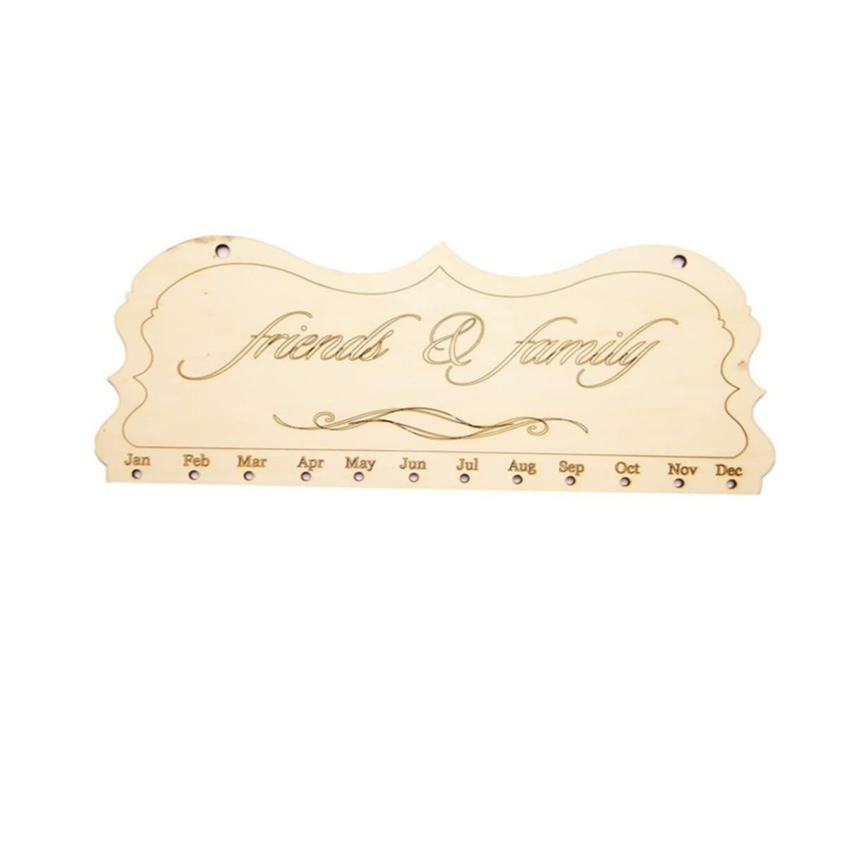 2pcs Wooden Plaque Calendar Wooden Family Birthday Calendar Hanging Calender Family Birthday Board
