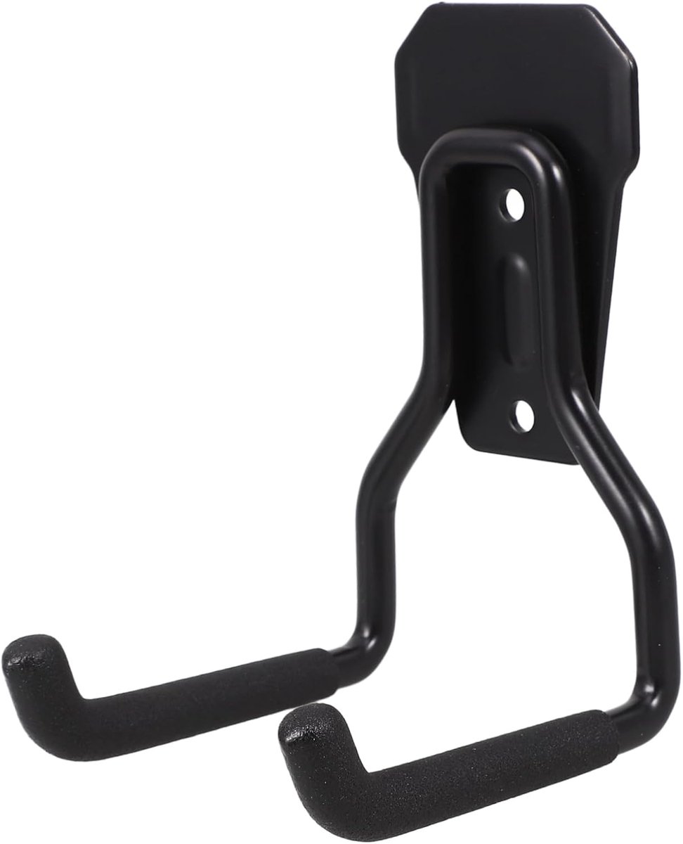 Support - Heavy-duty metal wall hook - Black mounting hooks for bicycles, ladders, and bulky items. Durable and easy to install for home and workshop storage