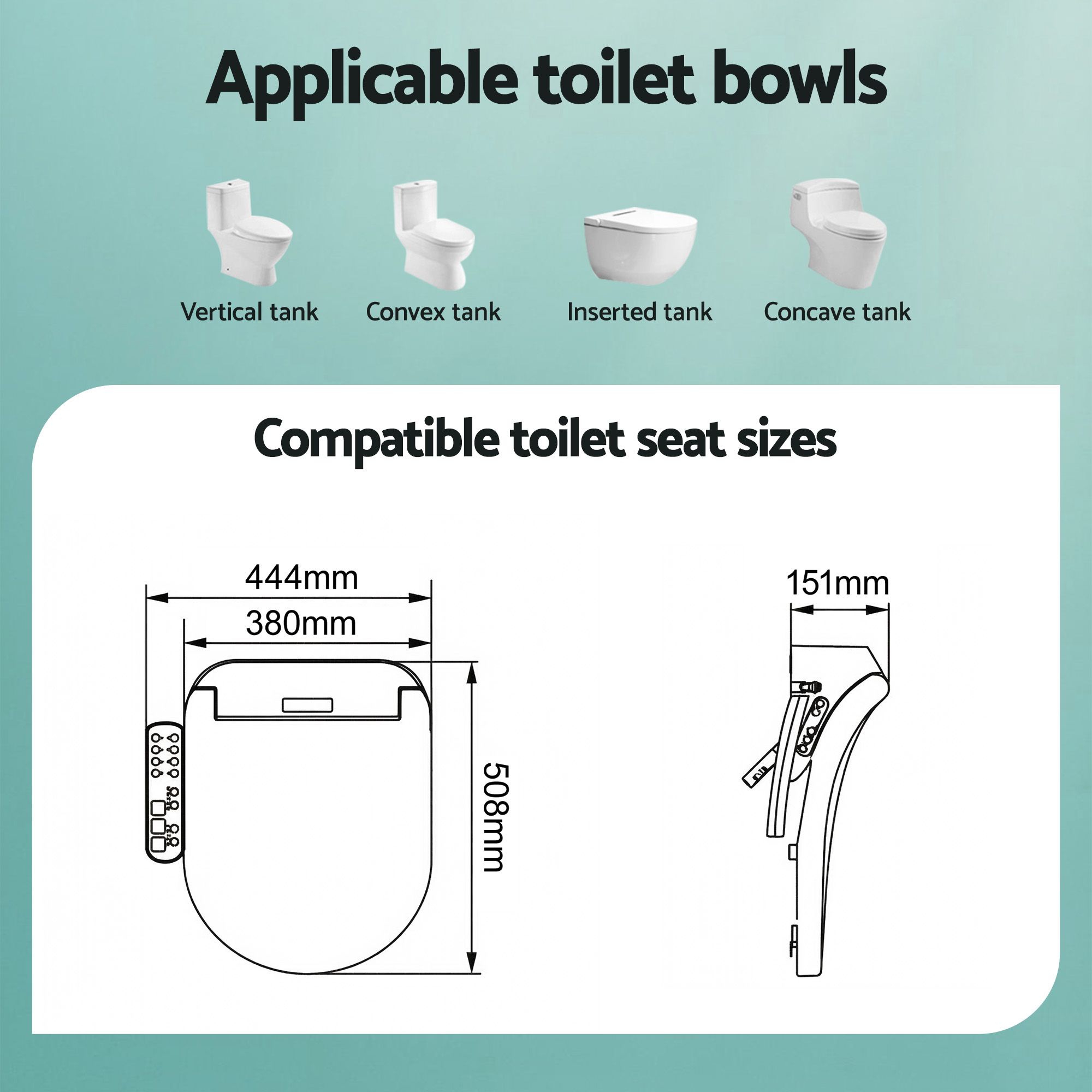 Cefito Smart Electric Bidet Toilet Seat Cover D-Shape SIAA Material Certified โ image 3