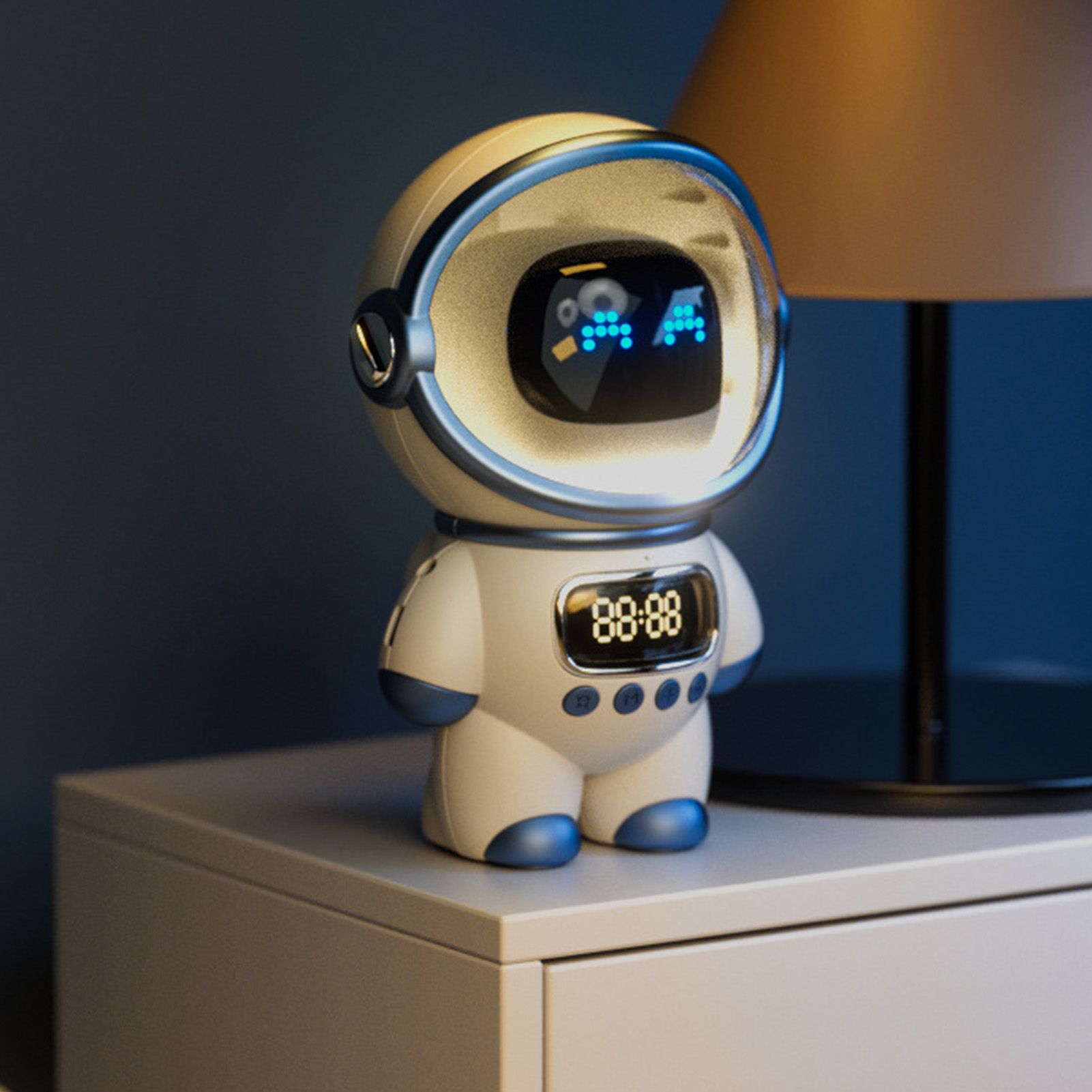The Astronaut Speaker AI Intelligent Voice Bluetooth Speaker Clock Small Night Light Birthday Gift White โ image 5