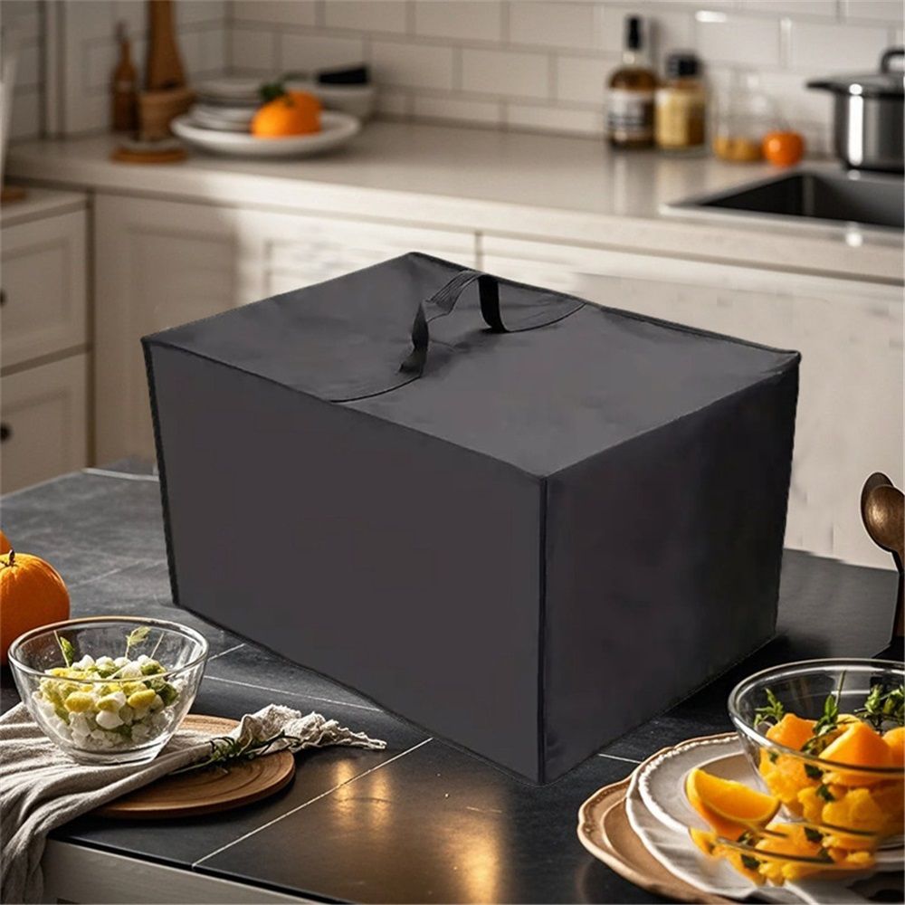 Heat-Resistant Dust-Proof Microwave Oven Grill Cover Protector - Waterproof Nylon Fabric Microwave Oven Dust Cover Case Protections for Toaster Oven (Black) — image 2