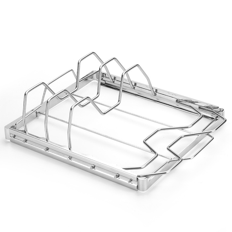 2-Pack Foldable Stainless Steel Rib Racks(26.6 x 22.2 x 2.3 cm) — image 3