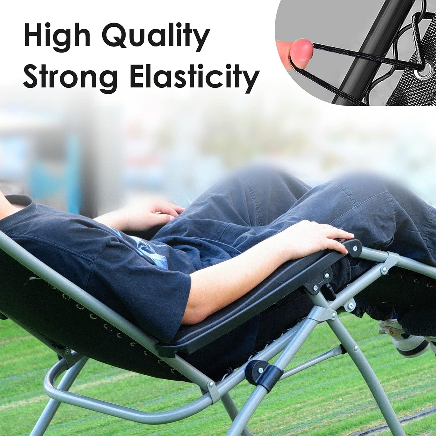 4 Cords Zero Gravity Chair Replacement Cord, Antigravity Chair Replacement,Universal Repair Cord Kit for Repairing Zero Gravity Chair(Black) โ image 4