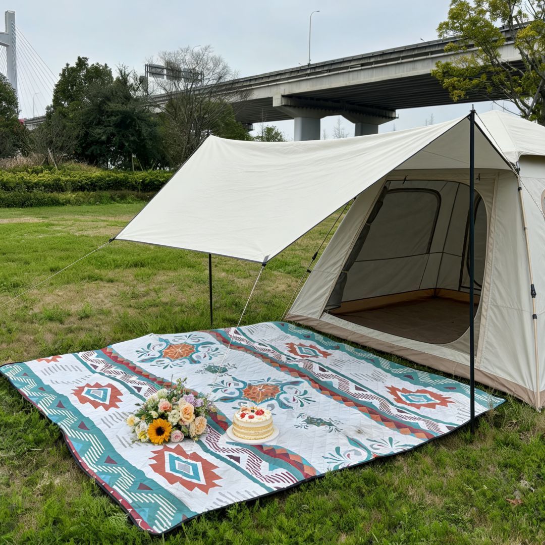 Extra Large Thick Waterproof Ultrasonic Picnic Blanket - Bohemian Pattern Outdoor Camping & Beach Mat for 10 to 12 People 200 x 300 CM โ image 2