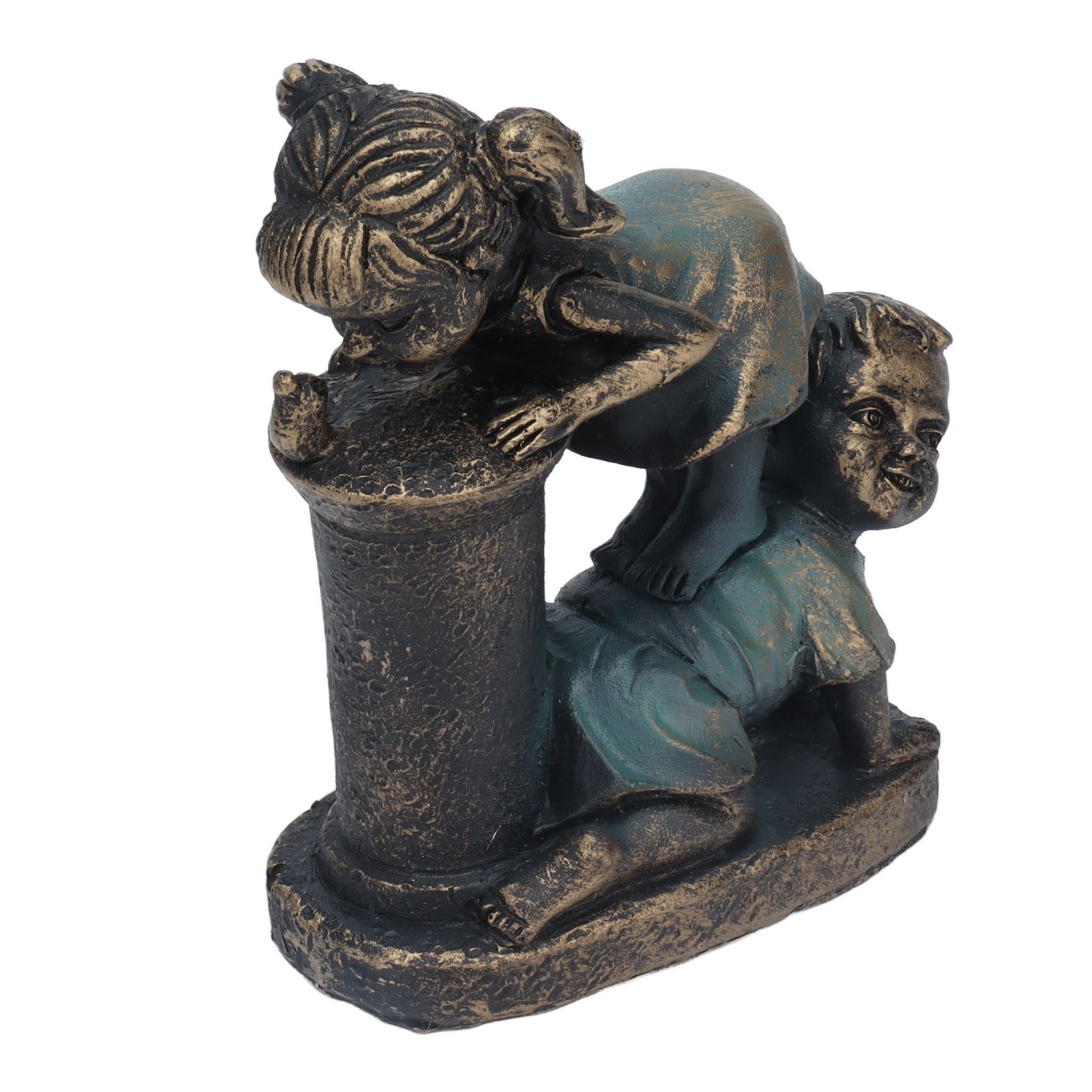 Girl Boy Drink Water Statue Garden Sculpture Resin Courtyard Ornament for Indoor Outdoor Decoration โ image 4