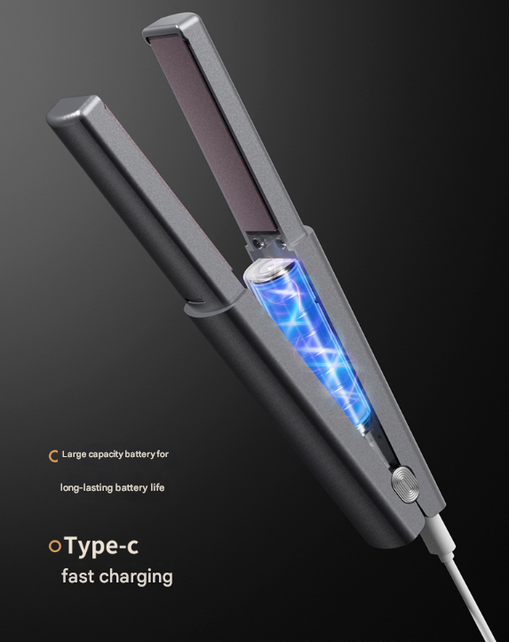 Purple Compact Cordless Hair Straightener - Portable 2-in-1 Mini Flat Iron, USB-C Rechargeable for Travel & Touch-ups โ image 4