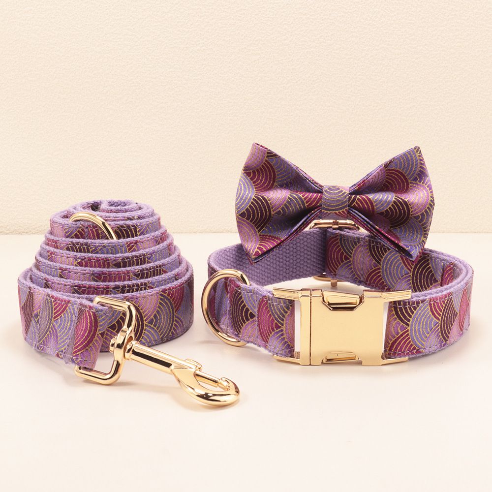 MEO GATTINO Japanese Style Purple Cloud Dog Collar and rope M 2.5(29-48cm) โ image 2