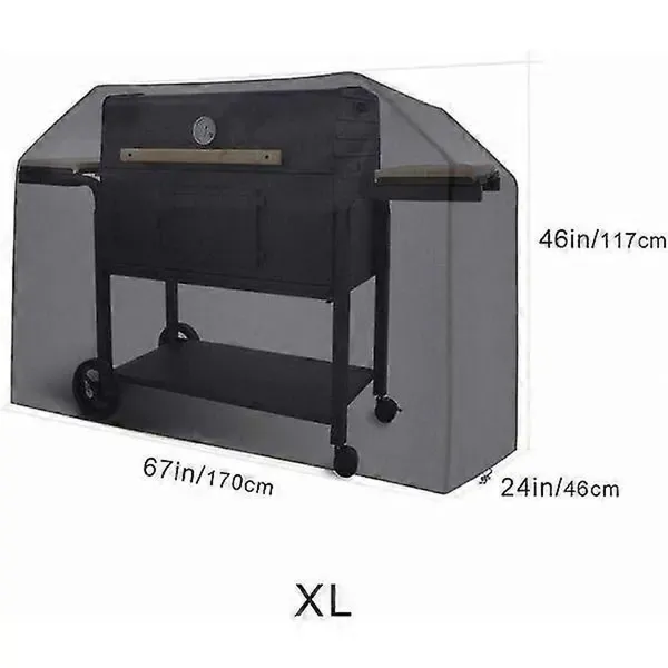 Grill Cover Waterproof Oxford Fabric Weather Resistant Dustproof for Outdoor BBQ Grill Black 170 × 61 × 117 cm — image 2