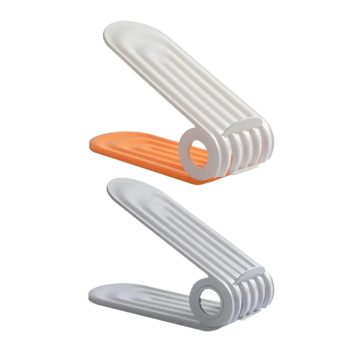 20pcs Shoe Slots Organizer Adjustable Double Layer Shoe Rack Stackable Support - Orange — image 3