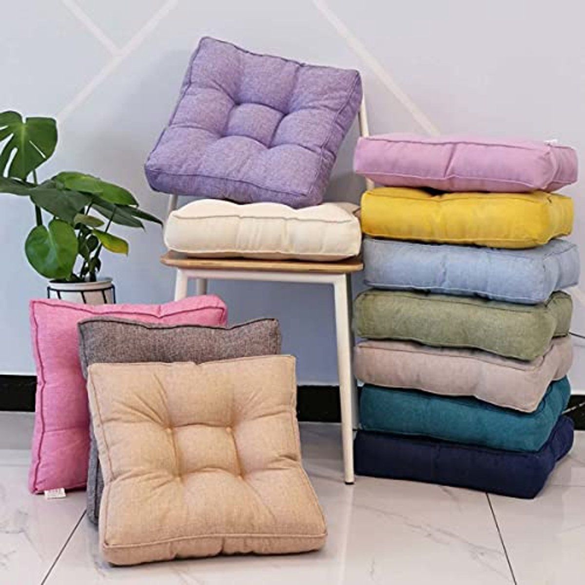 Tufted Chair Seat Cushion, Soft Washable Dining Room and Garden Chair Pad for Home, Patio, Office and Dining Seating, 8 cm Thick, Brown — image 4