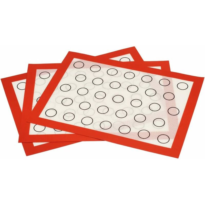 Silicone Baking Mat 3 pcs Set Reusable Non-Stick Baking Sheet Pastry Kneading Dough Oven Mat For Macaron Biscuit Dough — image 3