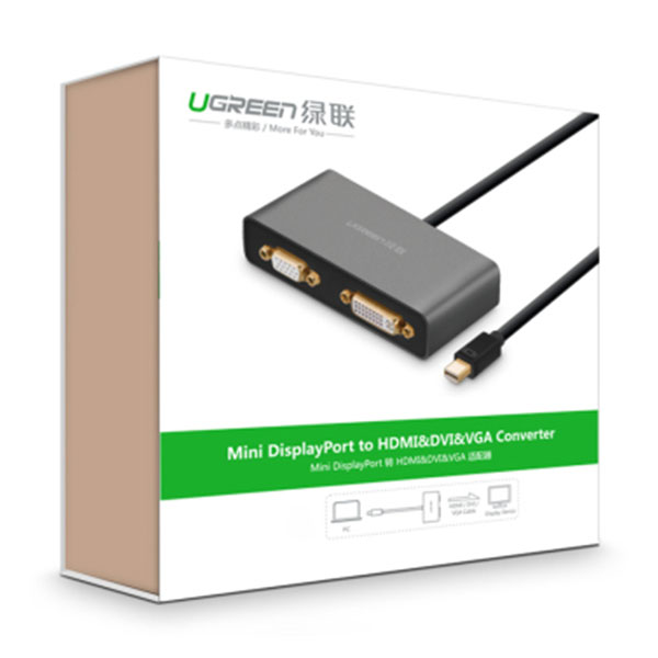 UGREEN 3-in-1 Mini DisplayPort to HDMI&VGA&DVI converter - black (10440) โ image 3