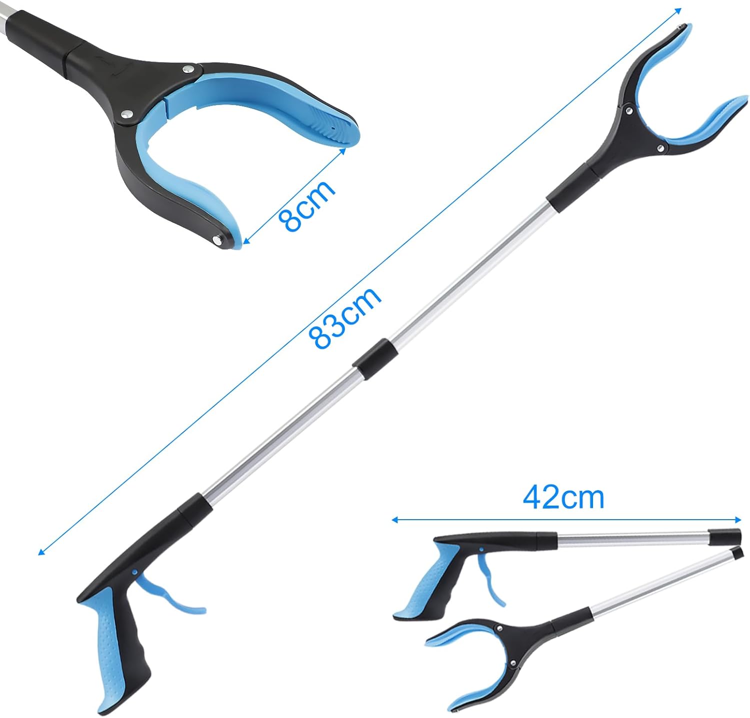 2 Pack Foldable Grabber Reachers with Magnetic Tips and 360 Degree Rotating Heads, 83 cm Litter Pickers for Home and Garden — image 2