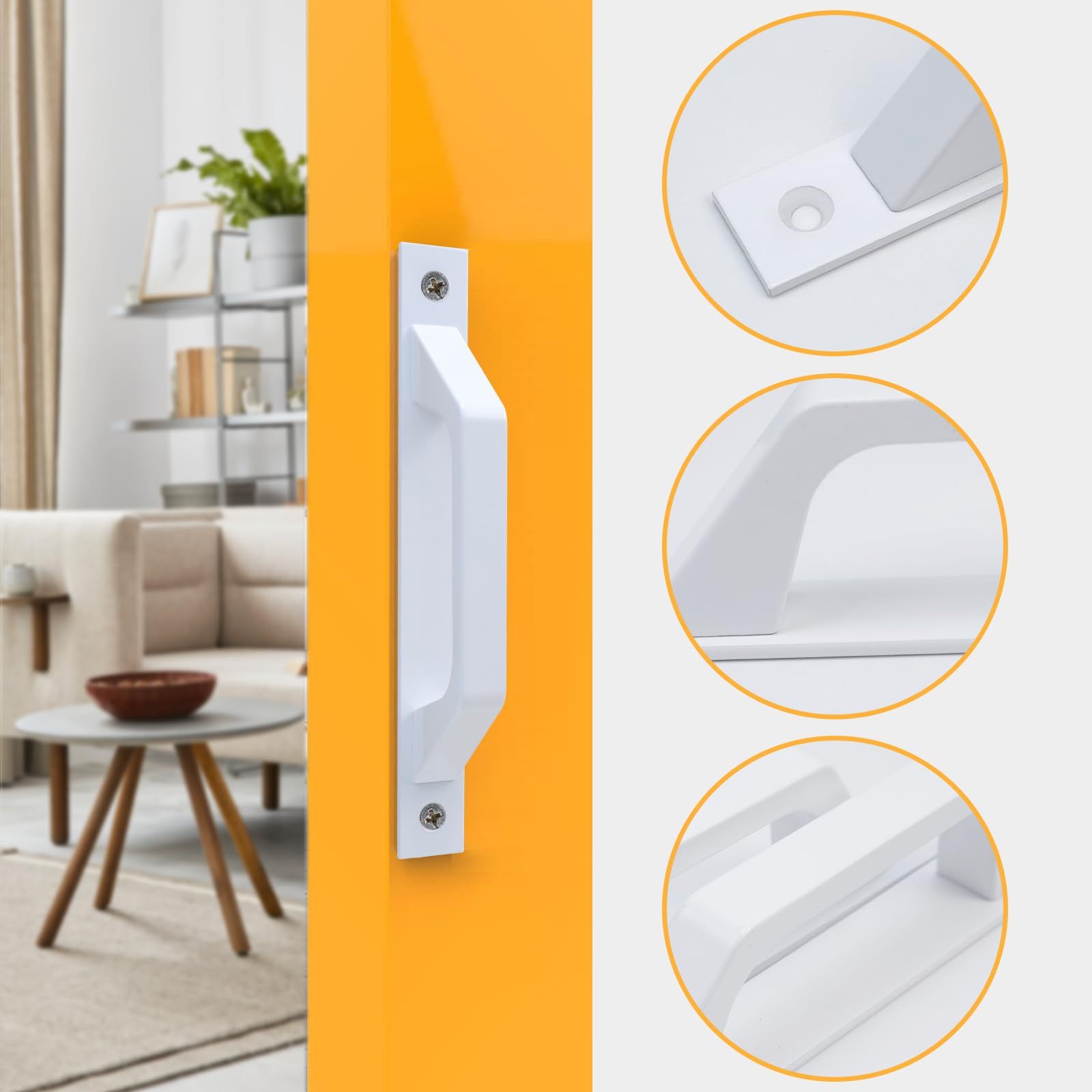 2pcs Barn Door Handle 175mm Hole Center Solid Steel Gate Handle Heavy Duty Door Pull White Flush Hardware Handle with Screws โ image 4