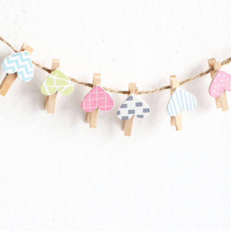 50 Pcs Mini Wooden Clips Heart Shape Design Clip Photo Holders Kids Crafts Picture Holder Photo Paper Card Peg Pin Craft โ image 3