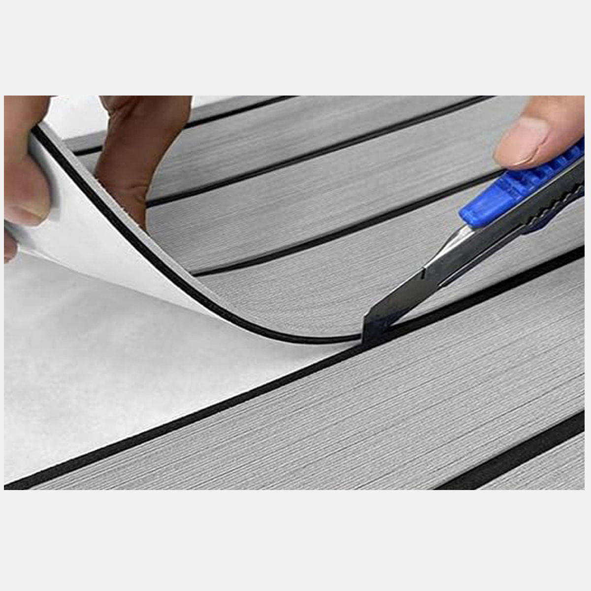 Grey Striped EVA Boat Deck Mat - Waterproof Non-Slip Flooring for Yacht, Boat, and Outdoor Use(2400x450x6mm) โ image 6