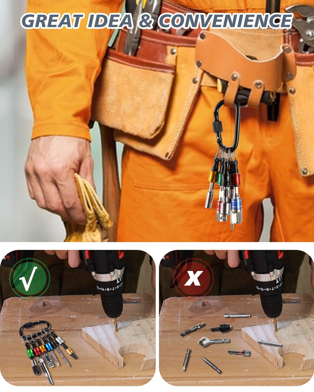 Quick Release Bit Holder, Hex Drill Bit Holder Gadgets for Men, Drill Bit Organizer, Hand Tools for Impact Driver, Screwdriver โ image 3